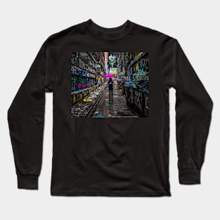 Pink Umbrella in Rutledge Lane Long Sleeve T-Shirt